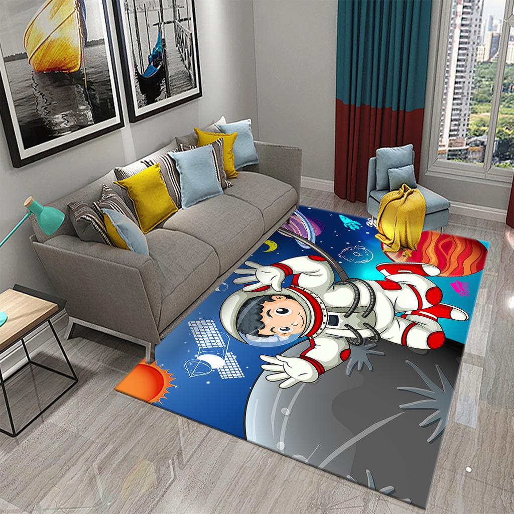 3D Cartoon Cute Astronaut Carpets for Living Room Kitchen Bedroom Bathroom Entrance Non-slip Area Rug Kawaii Kids Decor Carpet