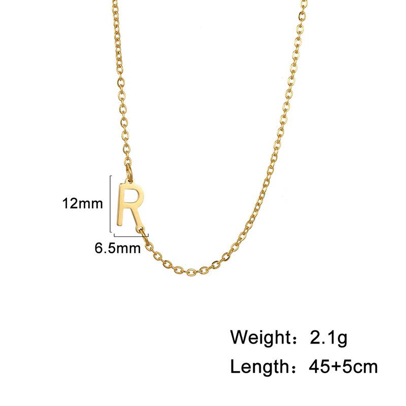 A-Z Letter Choker Necklace Personalized Alphabet Side Pendant Jewelry Gift for Birthday and Fashion Accessories