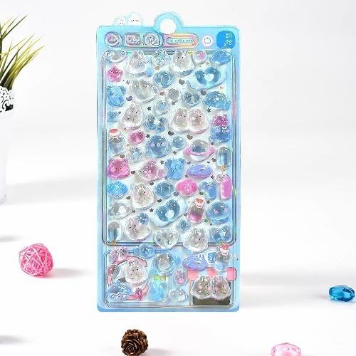 1 buc. Drăguț Desen Animat Familie Fantome Autocolante Relief 3D Distractive Jelly Transparente Decorațiuni pentru Huse de Telefon Copii DIY Autocolant Cristal