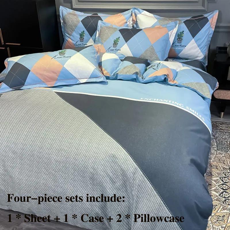 

Постельное белье из четырех предметов из чистого хлопка, легкая роскошная высококачественная наволочка в европейском стиле, одинарный костюм Double