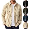 Men's Vintage Corduroy Shirt Jacket Casual Collared Long Sleeve Overshirt for Work and Daily Wear