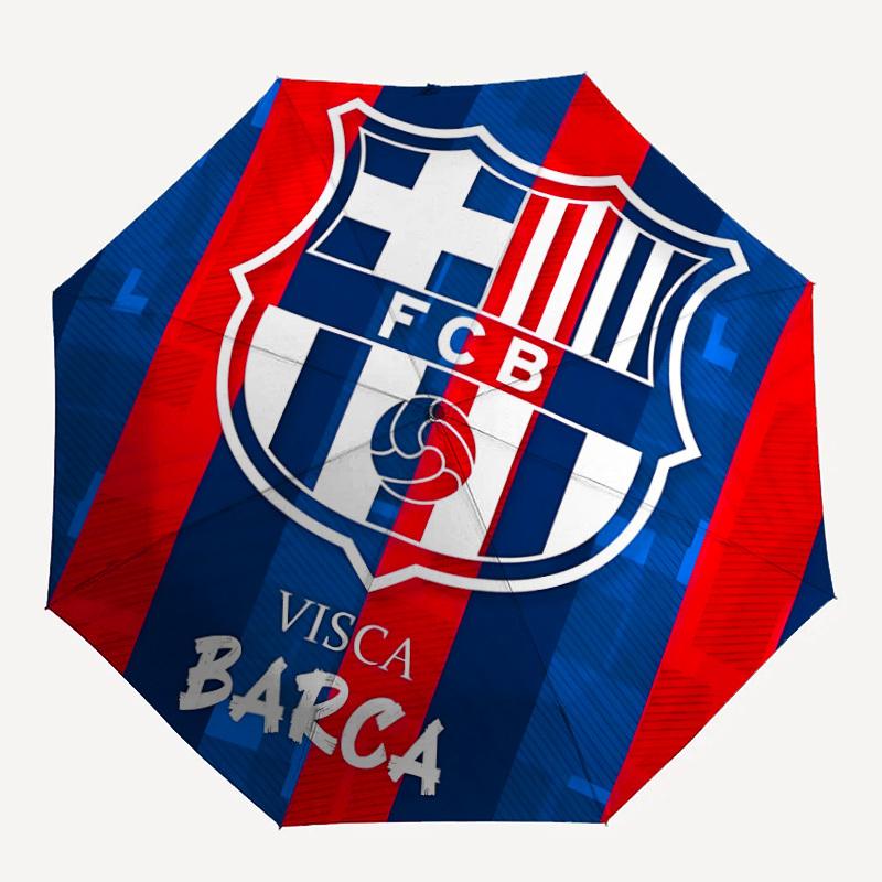 

1pc Barcelona FC Automatic Open/close Folding Portable Umbrella with 8-Rib Structure for Women/Men, All-Season Use a0901120