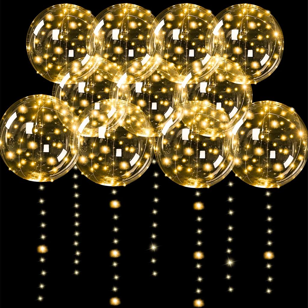 10pcs/set of LED transparent luminous balloons (excluding internal power) for anniversary, wedding, birthday, party decoration