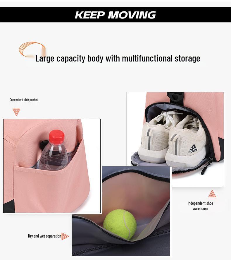 Large Capacity Multi-Function Sports & Travel Bag with Wet/Dry Separation, Crossbody, Shoulder, and Hand Carry Options