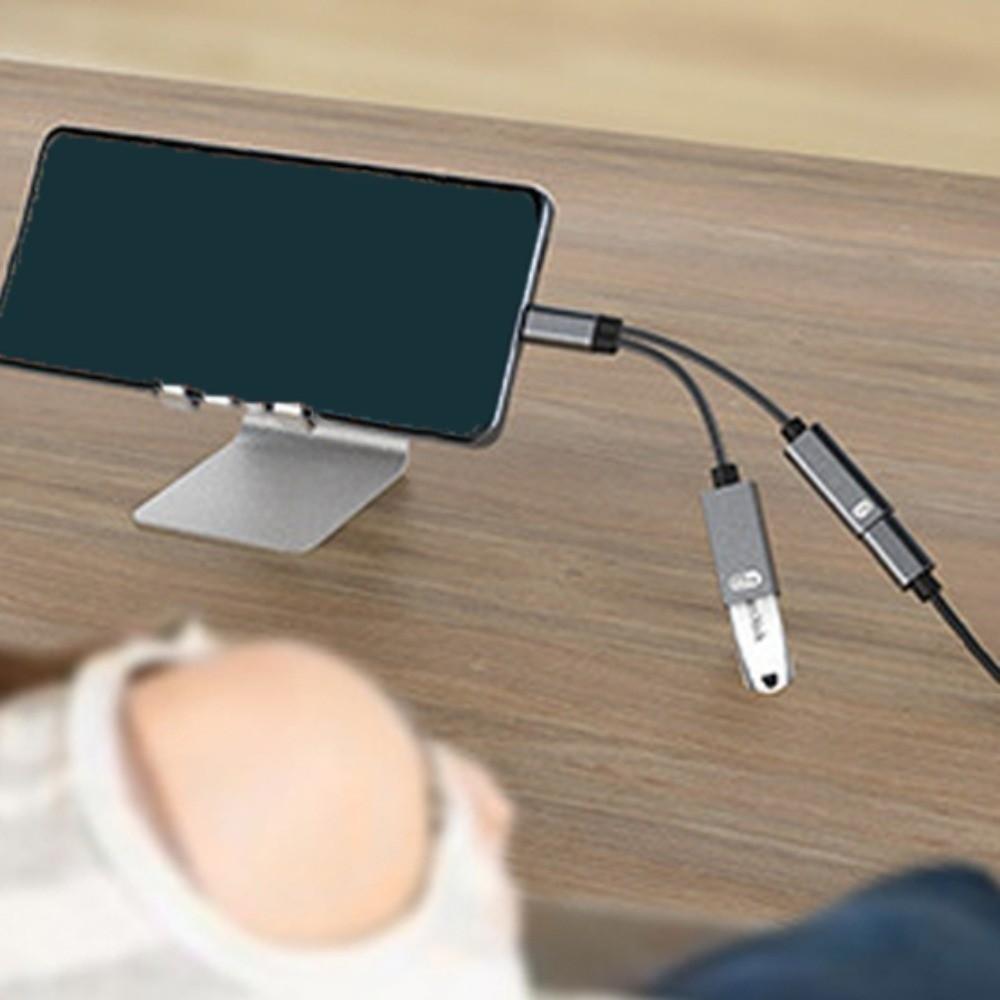 Converter 2-in-1 USB C To Audio Cable Type C 2-in-1 Multifunctional Adapter  Computer/Phone/Tablet