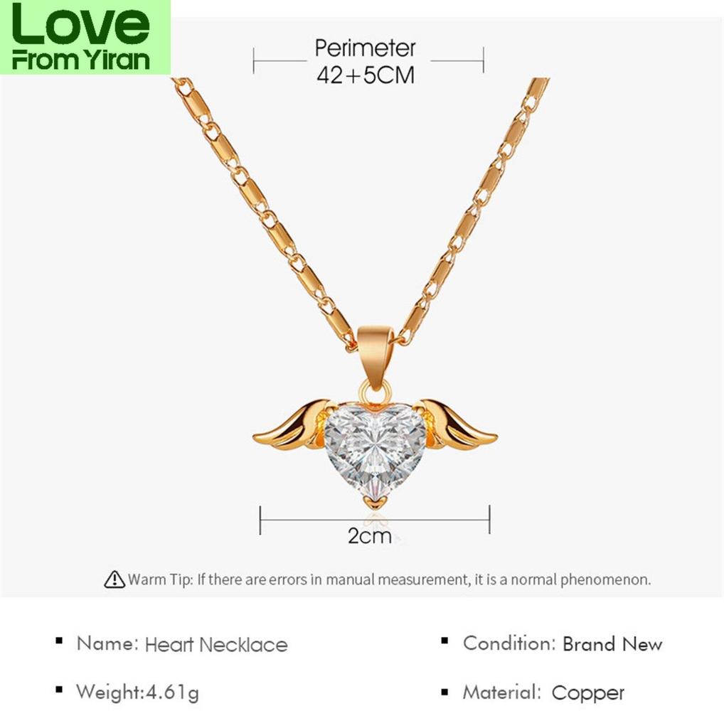 Vintage Metallic Golden Wing Love Angel Chain Lock Necklace Women 'S Jewelry Minimalist Style Trendy Female Jewelry Gift