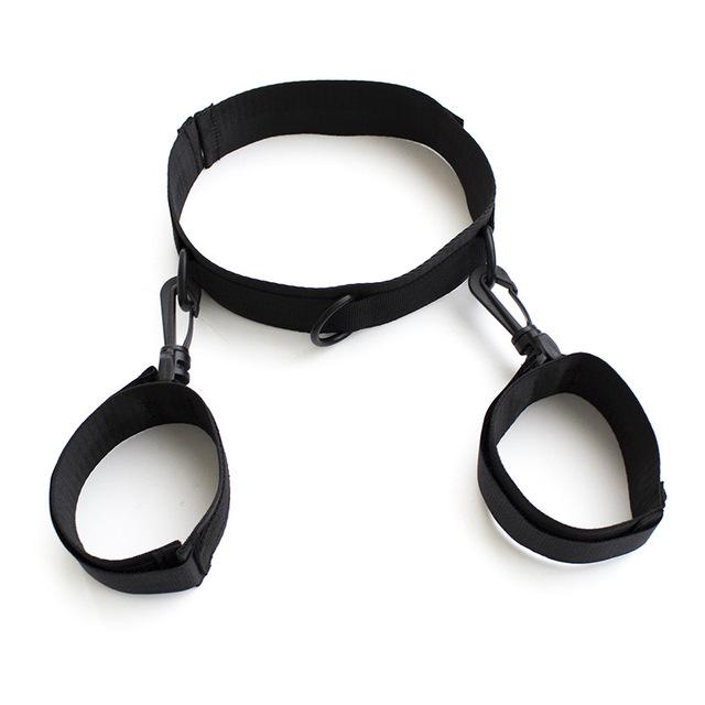 Adult Fun SM Binding Sex Toy Couple Flirting Dog Slave Binding Hand Neck Nylon Connection Cuffs