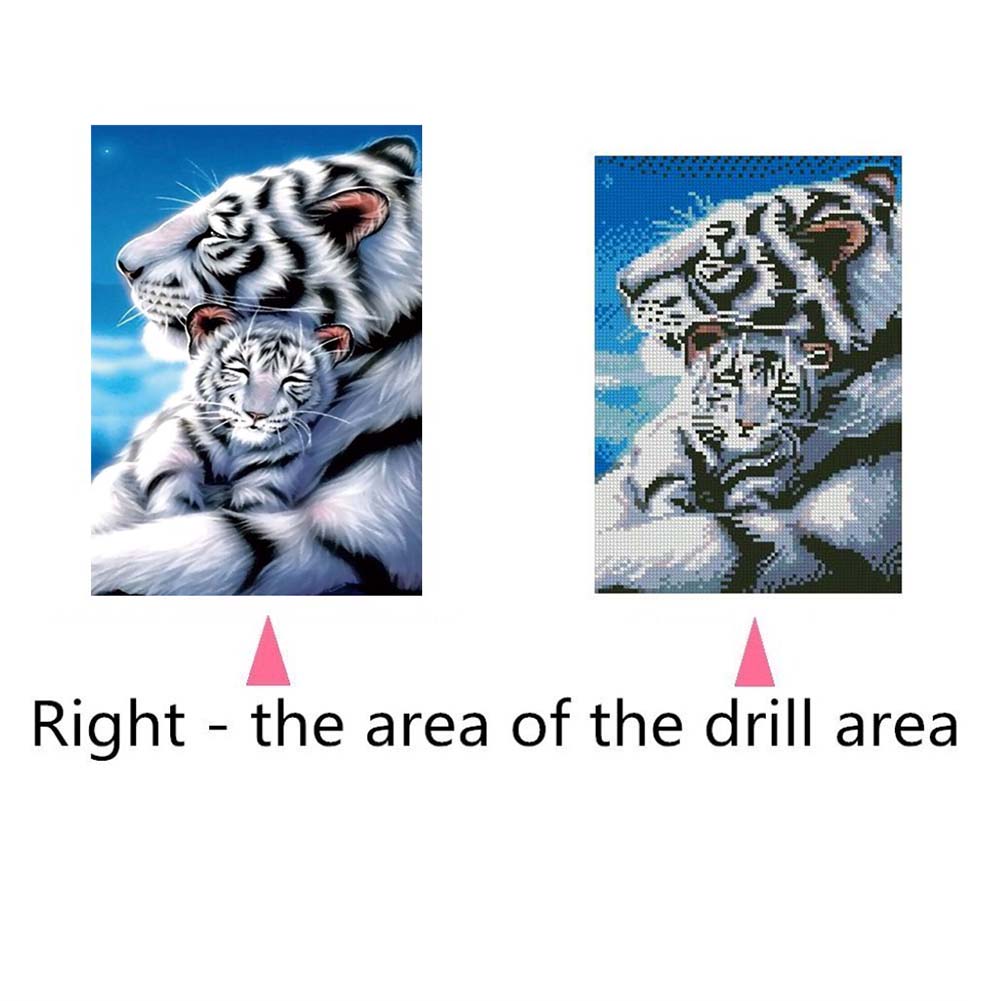 Tiger 5D Rhinestone Painting DIY Rhinestone Embroidery Painting Cross Stitch Kit Wall Decor