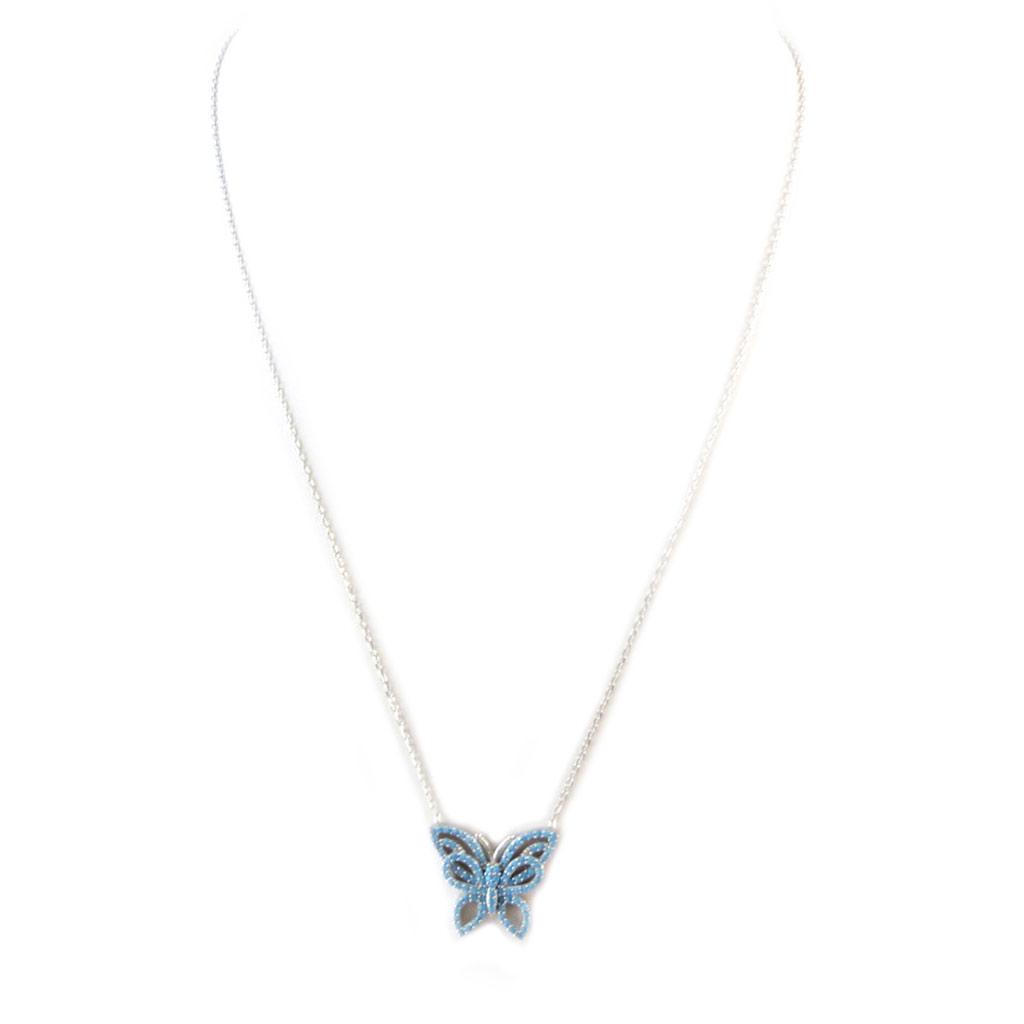Les Trésors De Lily [P1925] - Sølvkjede 'Papillon Lumière' turkis sølv (rhodiumbelagt)