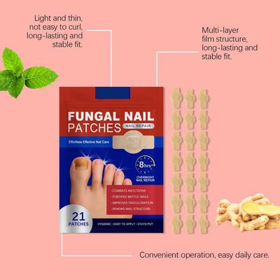 21Pcs Nail Repair Patches Ingrown Correction Sticker for Discolored Damaged Nails Brand-new Waterproof Toenail Fungus Patch