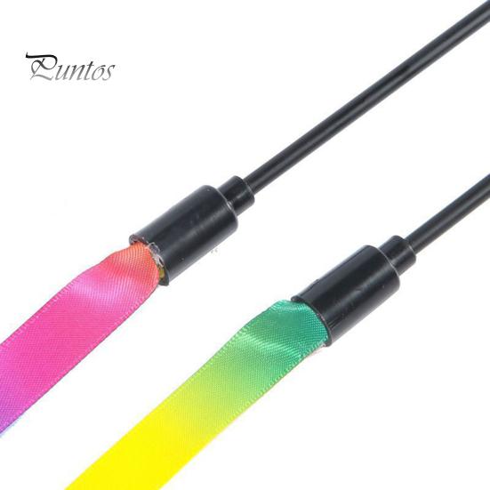 2 stk Cat Stick Interactive Toy Tosidig Rainbow Webbing Tease Ripebestandig Bittbestandig Underholdende Cat