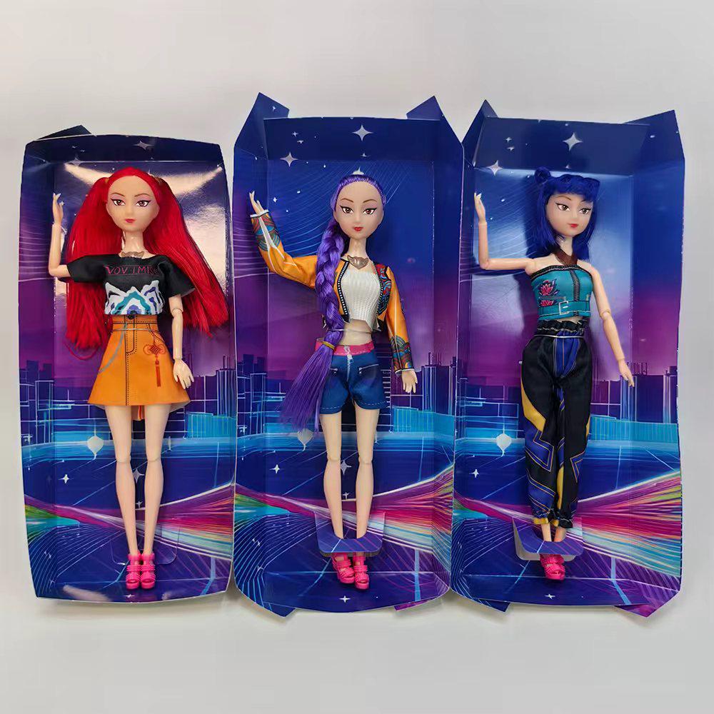 Demon Avcısı K-POP Kız Grubu Bebekleri: Müzikli Işıklı Peluş Figürler