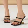 Fashion Liyke Fashion Chic Metal Fretwork Wedges Slippers Women Cozy Leather Narrow Band Summer Shoes Gold High Heels Gladiator Sandals