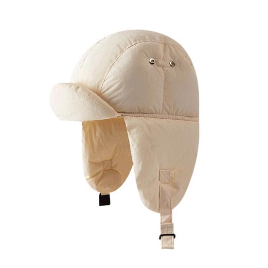 

Шапка Лей Фэна Однотонная Осенне-зимняя Пуховая Шапка Ветрозащитная Конструкция Регулируемая Пряжка Головной Убор для Холодной Погоды бежевый