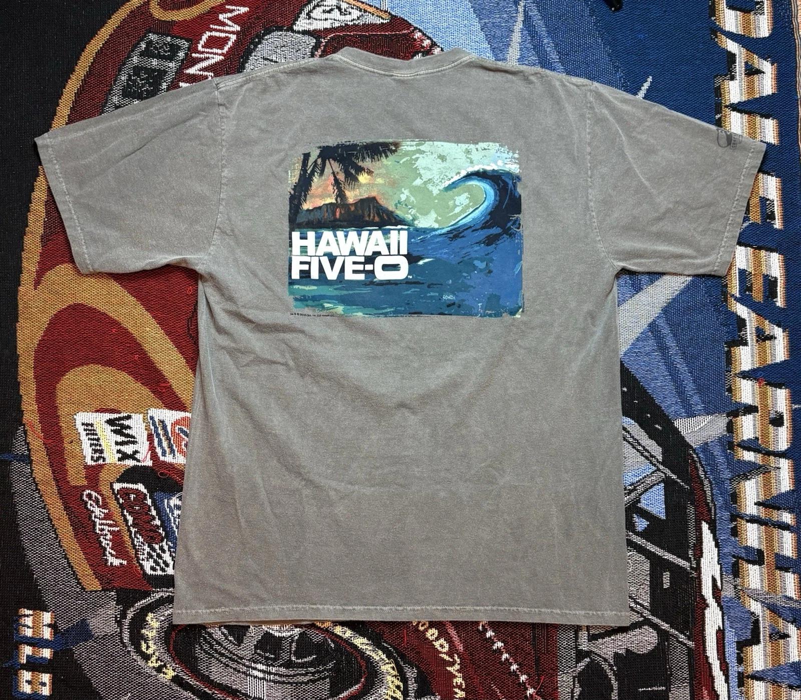 Hawaii Five-O Shirt TV Promo Crazy Shirts Men’s Large Dyed Gray Wash S