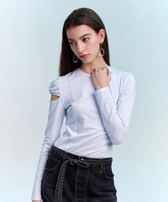 Heo Knotted Long Sleeve Top_Sky