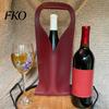 Single Wine Carrier Faux Leather Tote Bag, Portable Pouch, Waterproof Durable Bottle Holder Protector Sleeve for Champagne Beer Bag