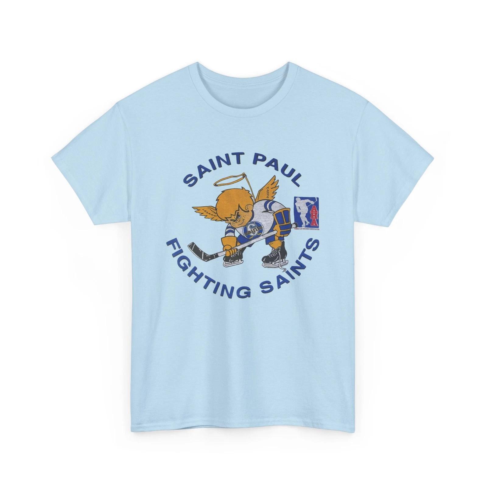 Saint Paul Fighting Saints Hockey Printed T shirt Minnesota Sports Collectible XL