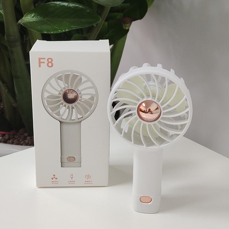 

USB Mini Fan: Brushless Handheld with Electroplated Button, Anti-misoperation, and Aroma Diffuser. Custom Model белый