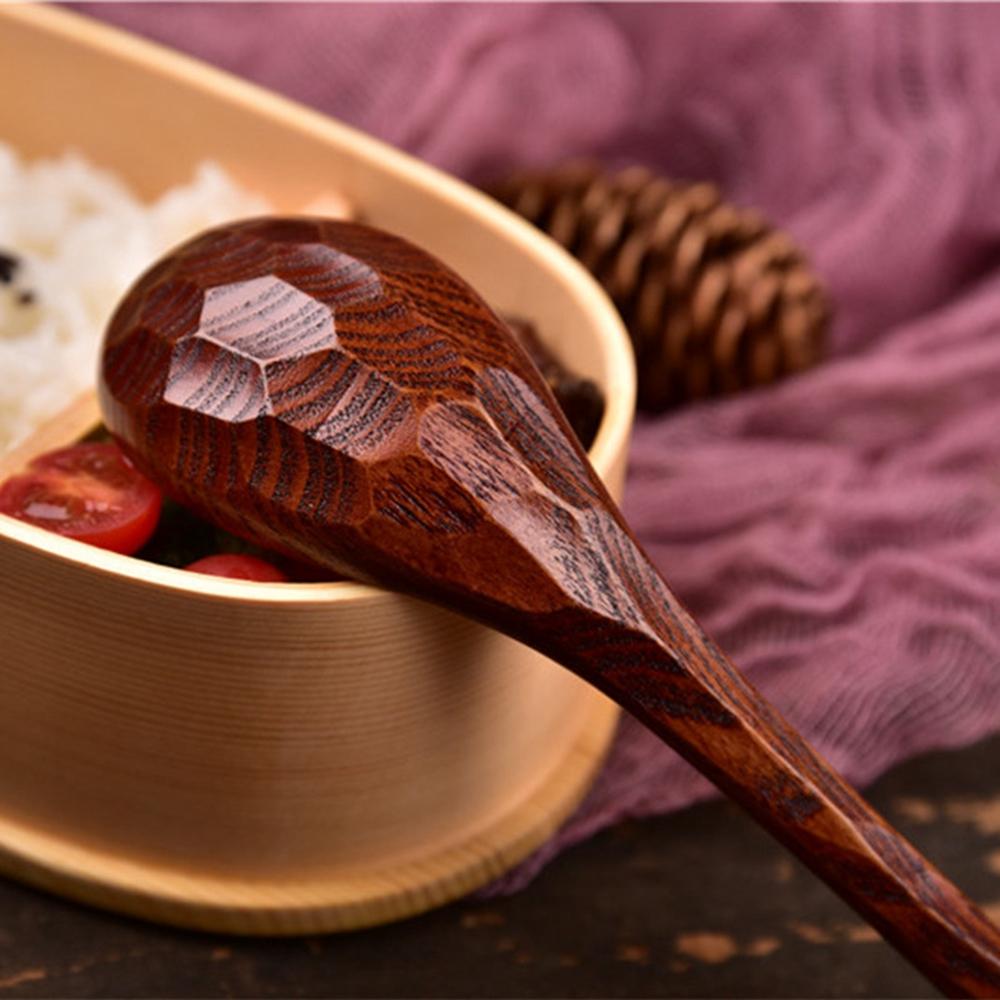 Teaspoon Wooden Kids Rice Dinner Cooking Dessert Soup Spoon Tableware Wooden Spoon Kitchen Gadgets