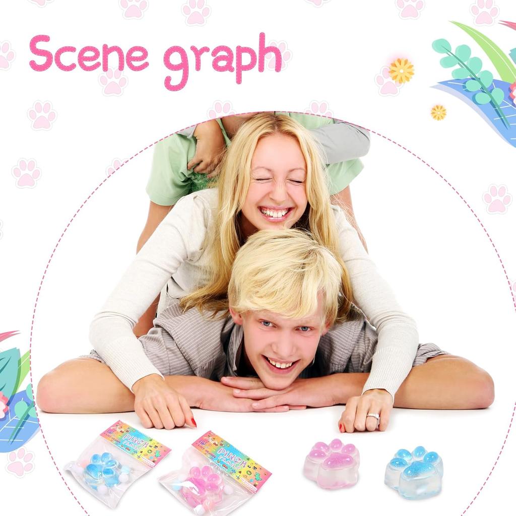 Mačkací kočičí tlapka Hračka na mačkání Ledová s třpytivým práškem Kawaii Úleva od stresu a úzkosti Měkké senzorické hračky pro dospělé Děti Dospívající