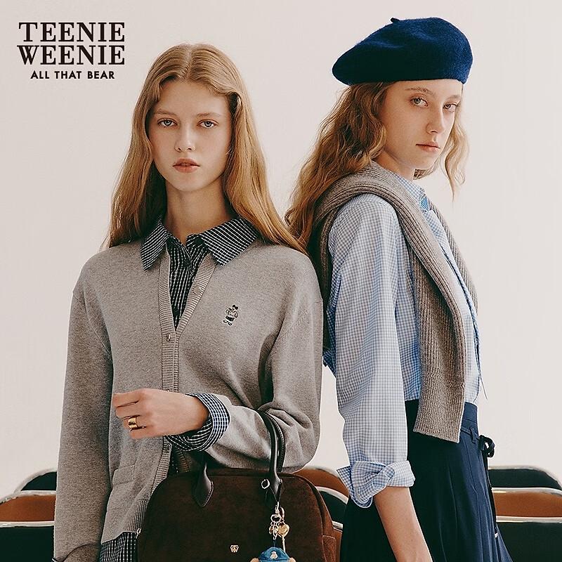 

Teenie Weenie Women s Faux Two-Piece Polo Knit Cardigan M