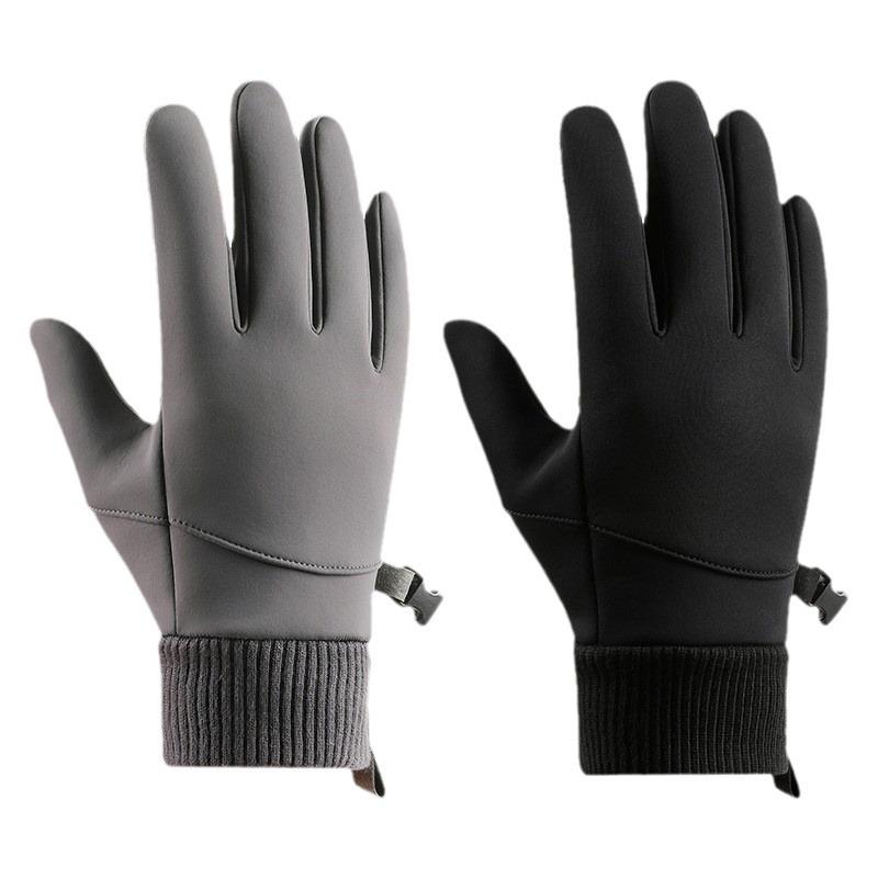 Winter Cycling Gloves Men's Bike Warmth Plus Velvet Thickened Windproof Outdoor Sports Glove Touch Screen