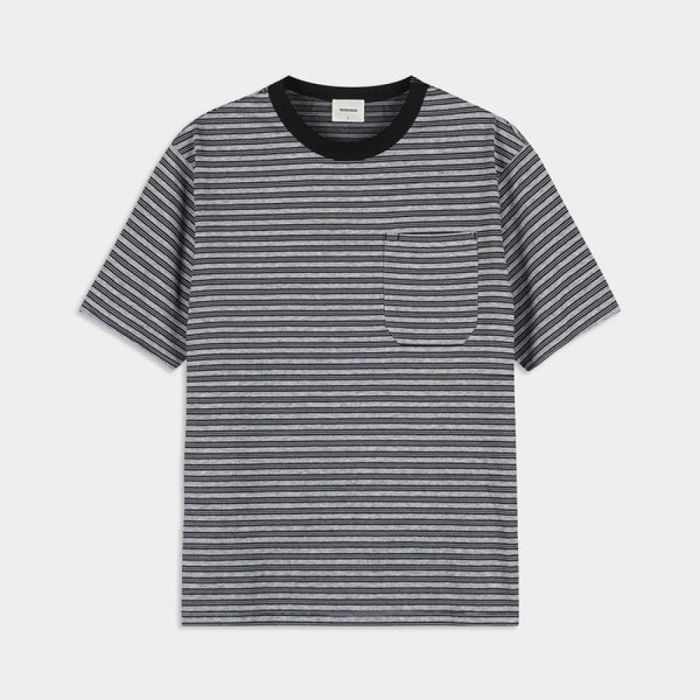 Weekhour PockeT STripe Crewneck T shirT Gray GREY/L