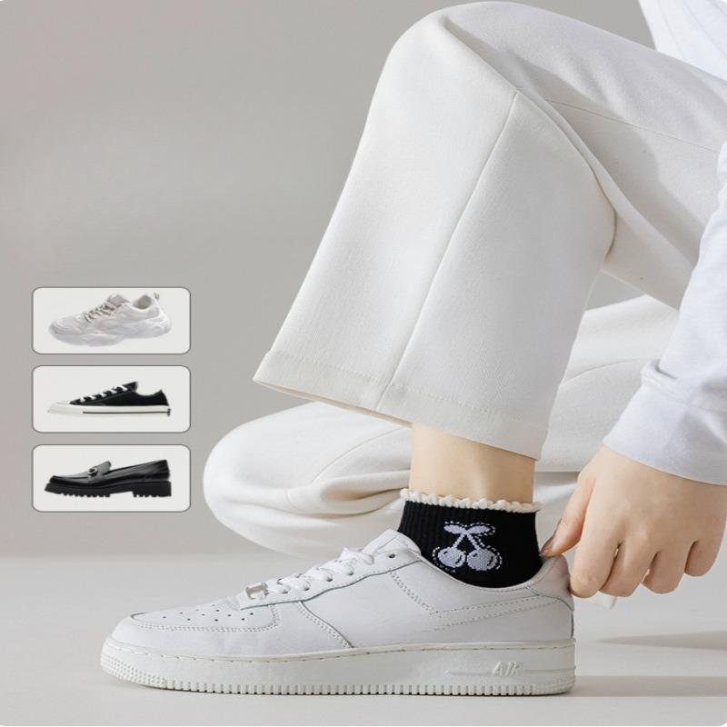 Spring and Summer Thin Socks for Girls, Short Socks, Cherry Trend, Cute Student, Low-top, Shallow-mouthed Boat Socks for Girls
