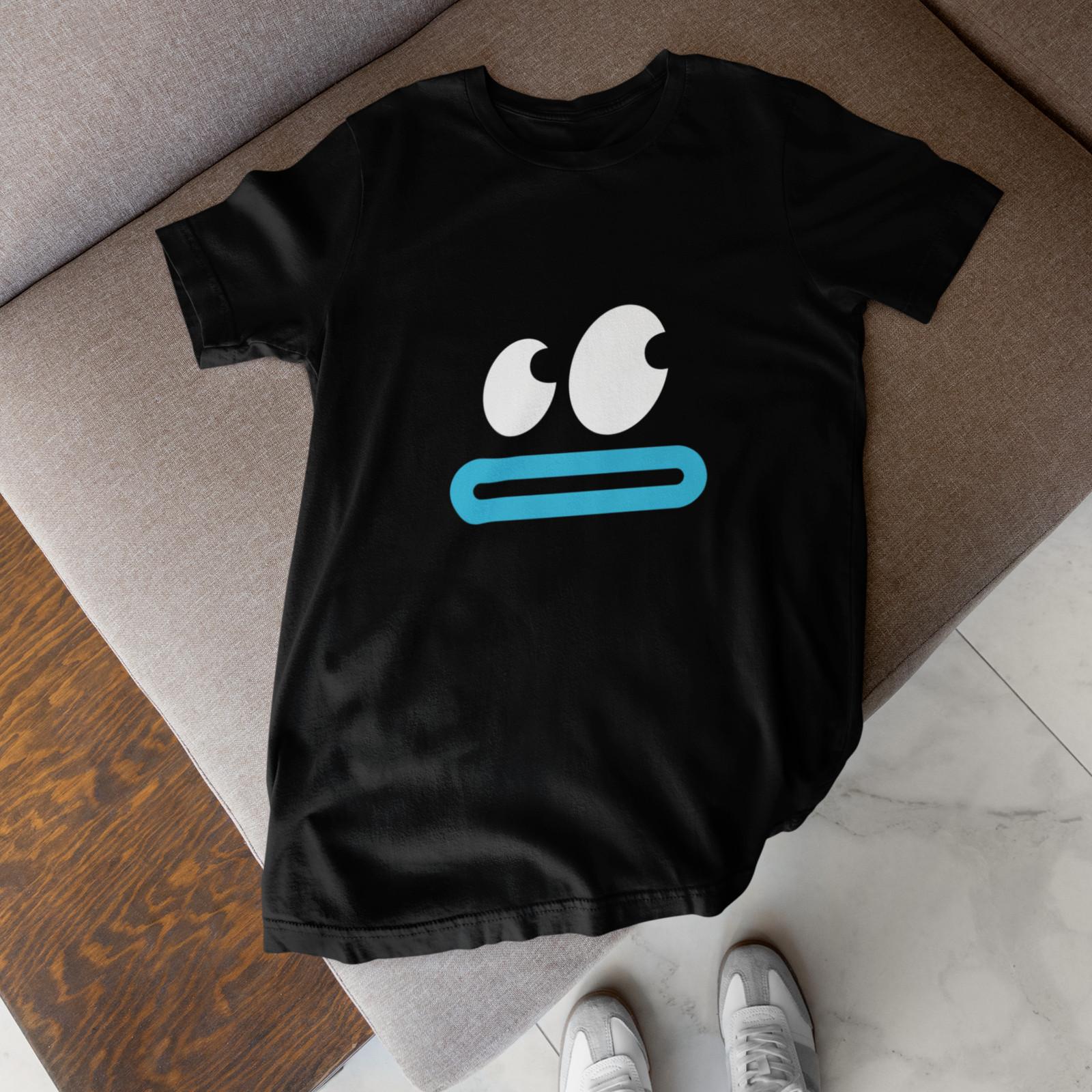 Awkward Reaction Face Meme Shirt Funny Expression Minimalist Tee S