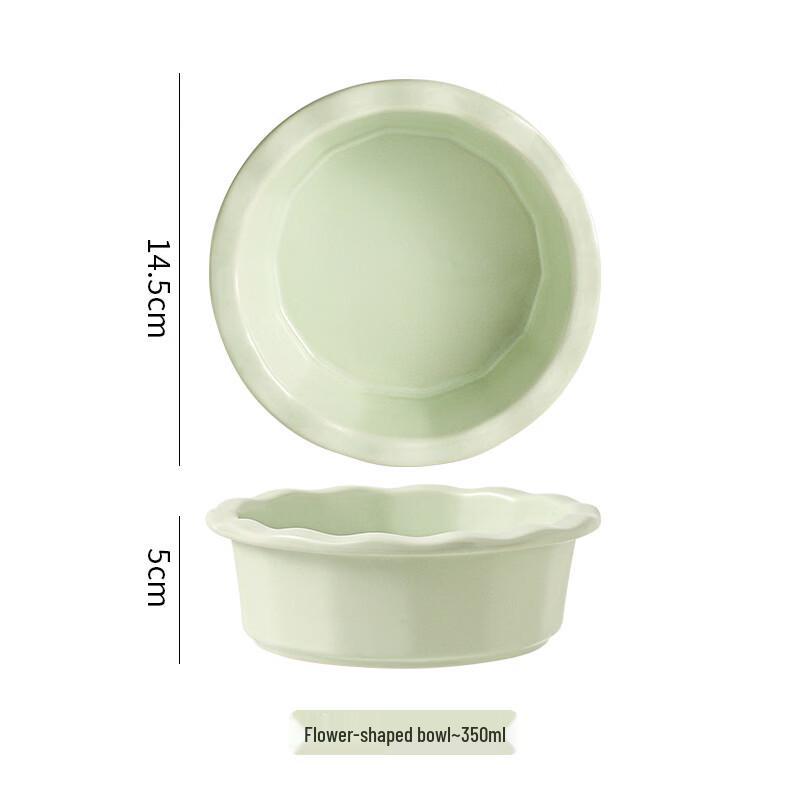 Cute Ceramic Breakfast Bowl with Lace Edge