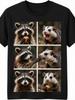 Men' & ' Funny Possum & Raccoon Photobooth T-Shirt - Retro 4-Poses Suitable for Casual Wear, Themed