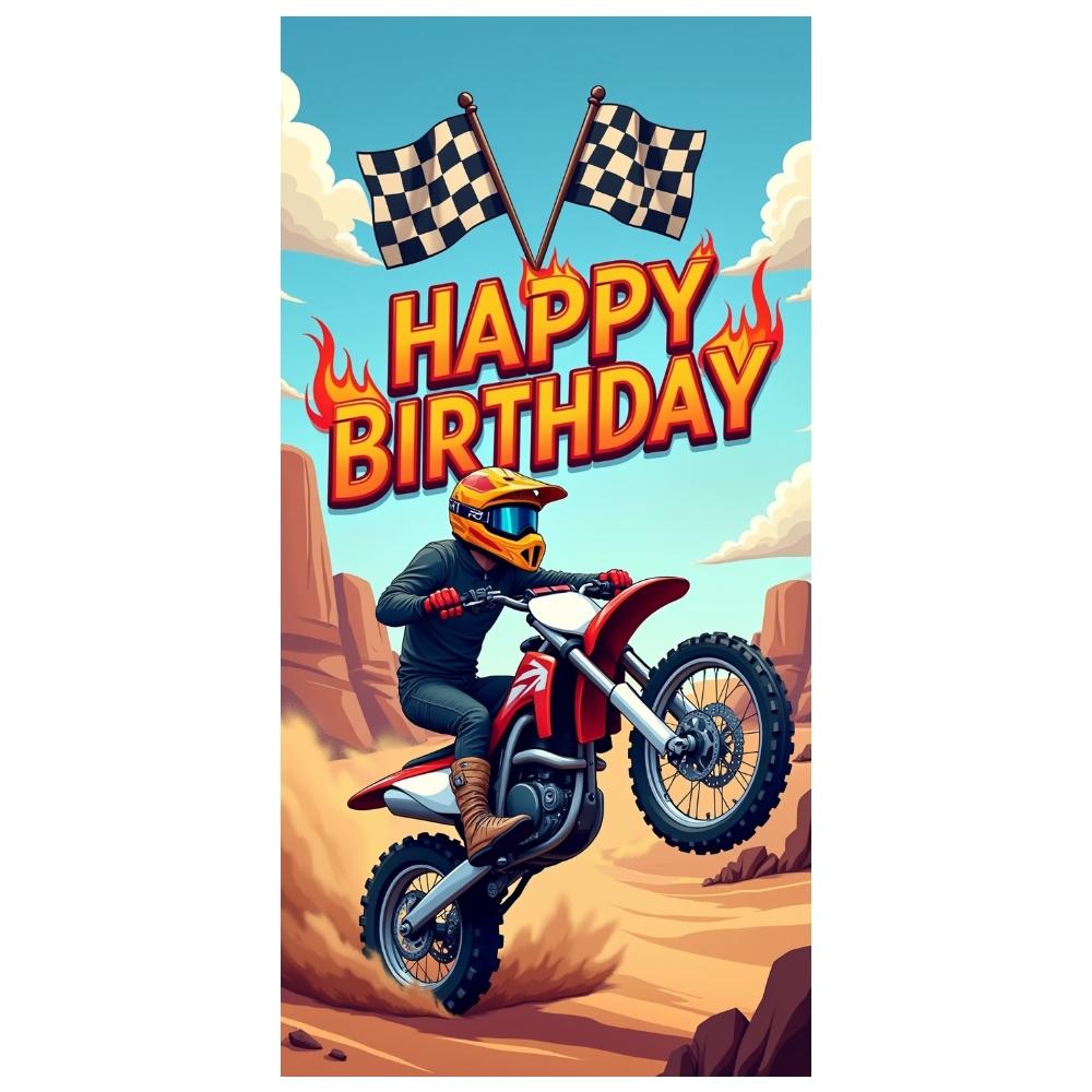 Geburtstagsparty Banner Motocross Thema Banner Extremsport Display Dirtbike Muster Geburtstag Feier Banner Für Foto