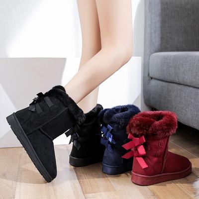 Damen Kurzer Schaft Samt Schneestiefel - 2025 Winter Umklappbarer Stil
