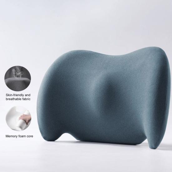 Car Cushion Breathable Memory Foam Lumbar Support Pillow for Driving And Office Chair Ergonomic Waist Protection Back Cushion for Pain Relief And