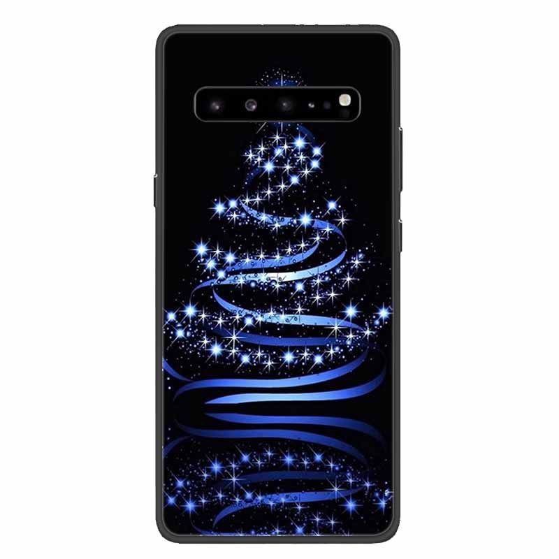 Christmas Phone Cases For Samsung Galaxy S10 /Galaxy S10e /Galaxy S10 Plus Case Black Silicone Soft Santa Claus TPU Bumper Funda