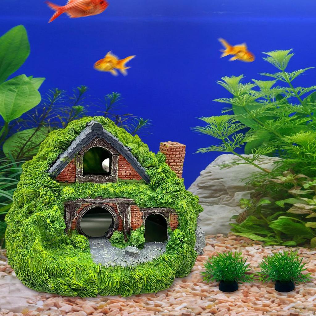 Aquarium Decor House Cave Hole Shelter, Accessories for Betta,Creative,Fish Tank Hut