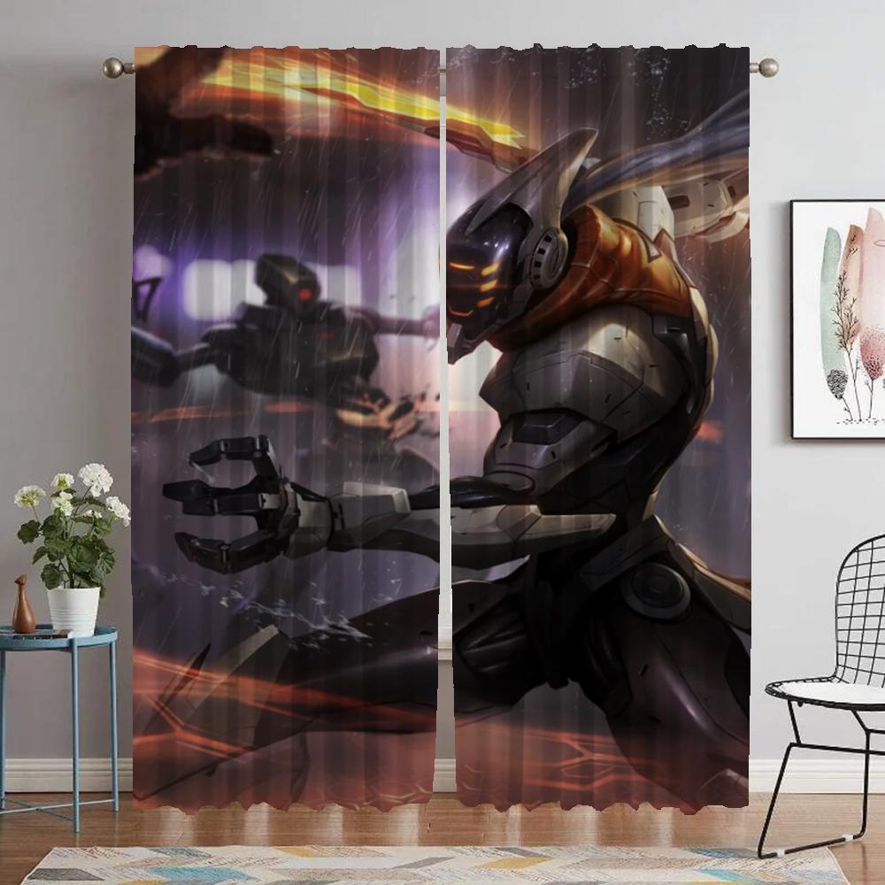 League Legends Curtains for Living Room Curtain Tulle for Bedroom Shades Halloween Decoration Home Interior Curtains 2 Pieces