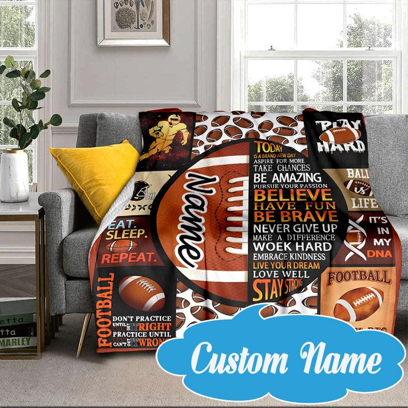 Custom Name Play Basketball Blanket Bed Sofa Blanket Flannel Blanket for Camping, Hiking, Picnic Essentials,gift for Fan Family