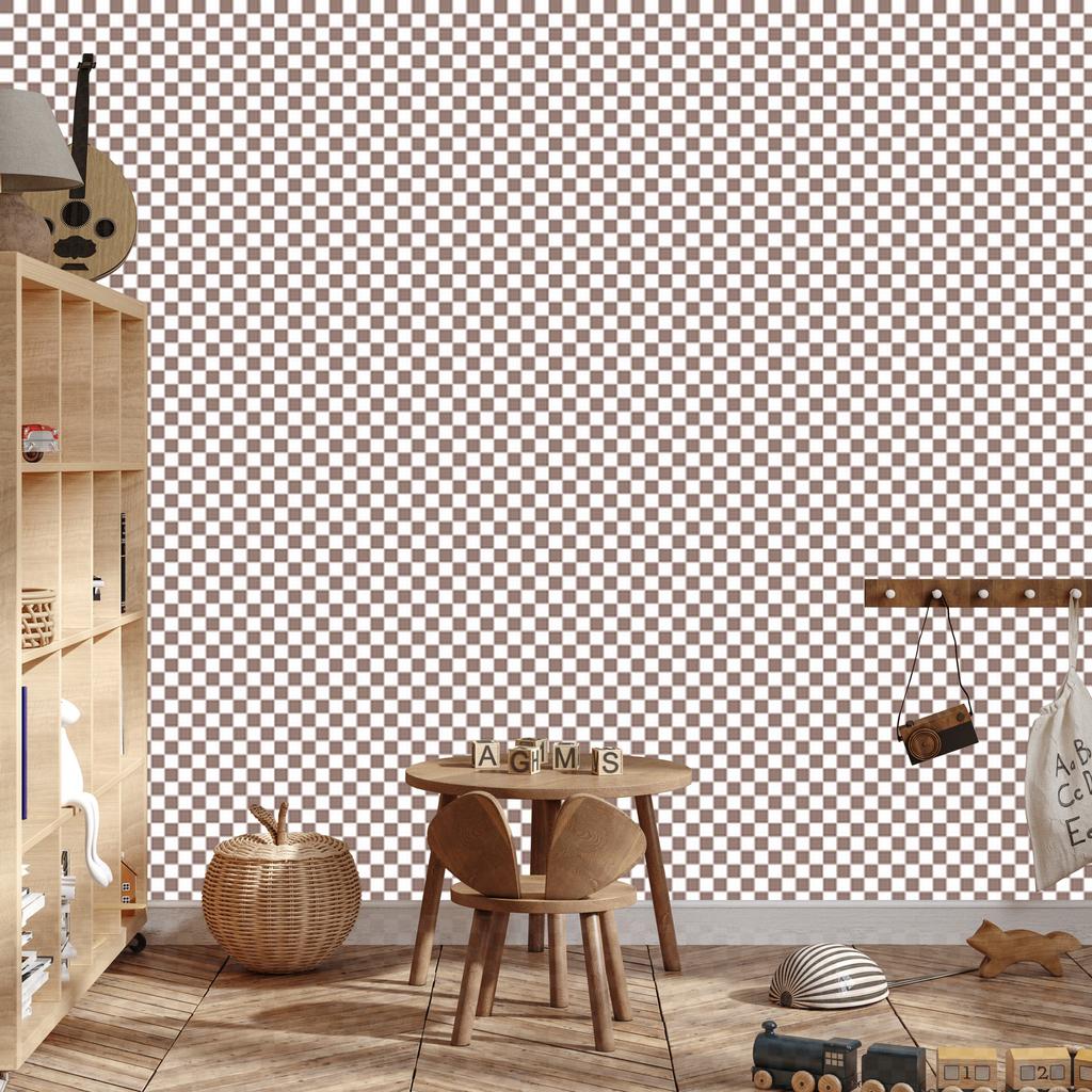 Checkerboard wallpaper light gray and orange 50x1000