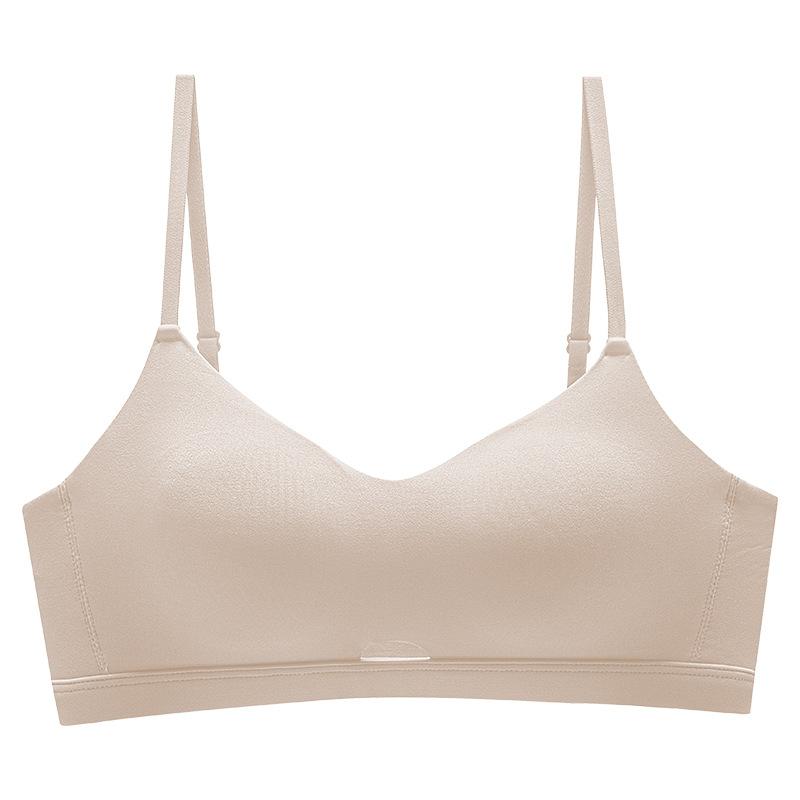 

Простой бюстгальтер Лето Ультратонкие девушки Французское нижнее белье Маленькая грудь Не пустая чашка Бюстгальтер Женщины Анти-провисание S слоновая кость