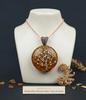 Vintage Tree of Life Wire Wrapped Pendant Natural Amber GemStone Copper Pendant Handmade Copper Jewelry Gift