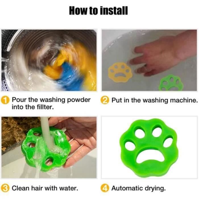 BRUSH - GROOMING GLOVE - CARD 4pcs Epilator for Animal Hair Anti Hair Washing Machine Ball Cleaning Fur Catcher