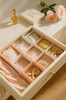 4pcs/set Plastic Drawer Dividers White And Pink Drawer Organizers Grid Dividers Used To Classify Underwear Socks Cosmetics Tableware