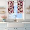 2pcs Retro Flowers Printed Curtain for Home Decor - Rod Pocket Window Treatment for Bedroom, Office, Kitchen and Living Room