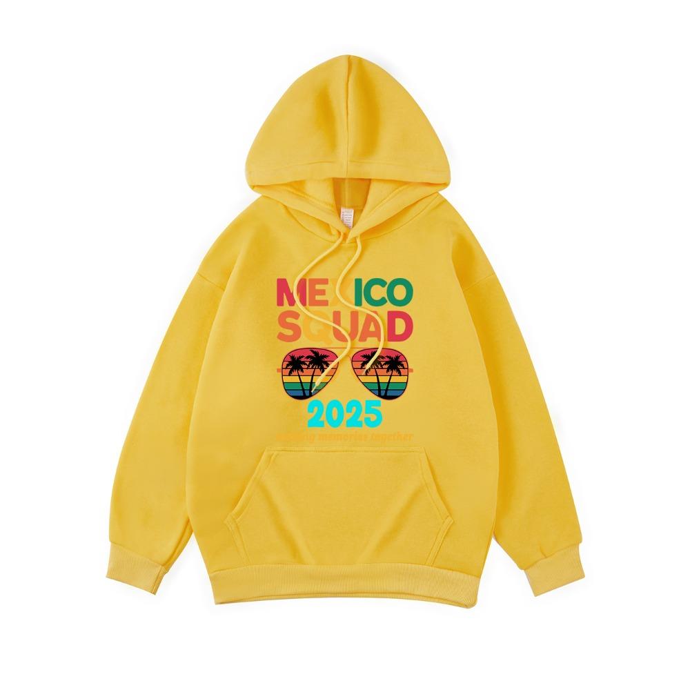 Mexico Squad Letter Printed Hoodie Women Casual Pocket Hooded Winter Sweatshirt Basics Sporty Womans Clothing