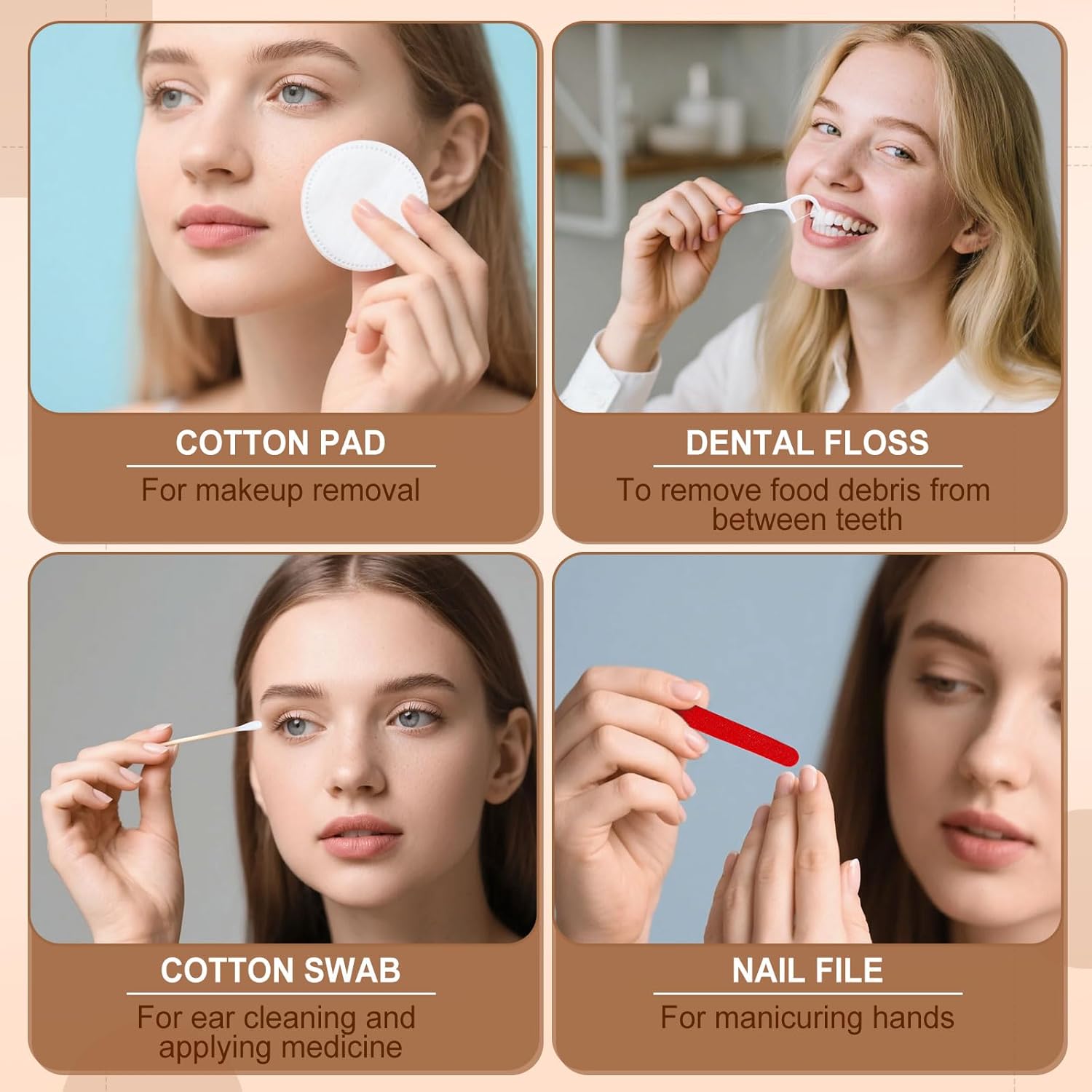 

Гостиничный туалетный набор, Набор для туалетного столика в индивидуальной упаковке, Набор для туалетного столика с ватными дисками, ватными палочками, зубной нитью и пилочкой для ногтей (30 шт.) 30 pcs