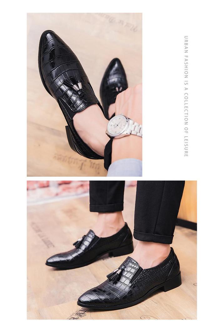Men’s Spring Tassel Leather Slip-on Shoes: British Style Casual Business Footwear