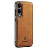 DG.MING For Samsung Galaxy S25 Edge Case PU Leather Covered PC + TPU Hybrid Phone Shell