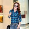 Nové bavlněné dámské košile kostkované nadměrné velikosti M-5XL halenka košile ležérní s dlouhým rukávem kostkovaná košile s límečkem na knoflíčky streetwear